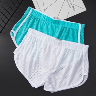Boxer Cintura Média Roupa Íntima Masculina U Convexo Bolsa Macia Respirável Malha Gelo Homens