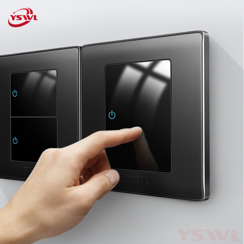 Tomada De Parede Com Interruptor De Luz Moderna 10-16A Painel De Aço Inoxidável LED USB 1/2/3/4 Gang 1 2 Way 86mm Universal Outlet Para Casa