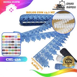 Renda Guipir CHL-436 - 6.0 Cm - Rolo C/13.7 Metros em Oferta na Shopee