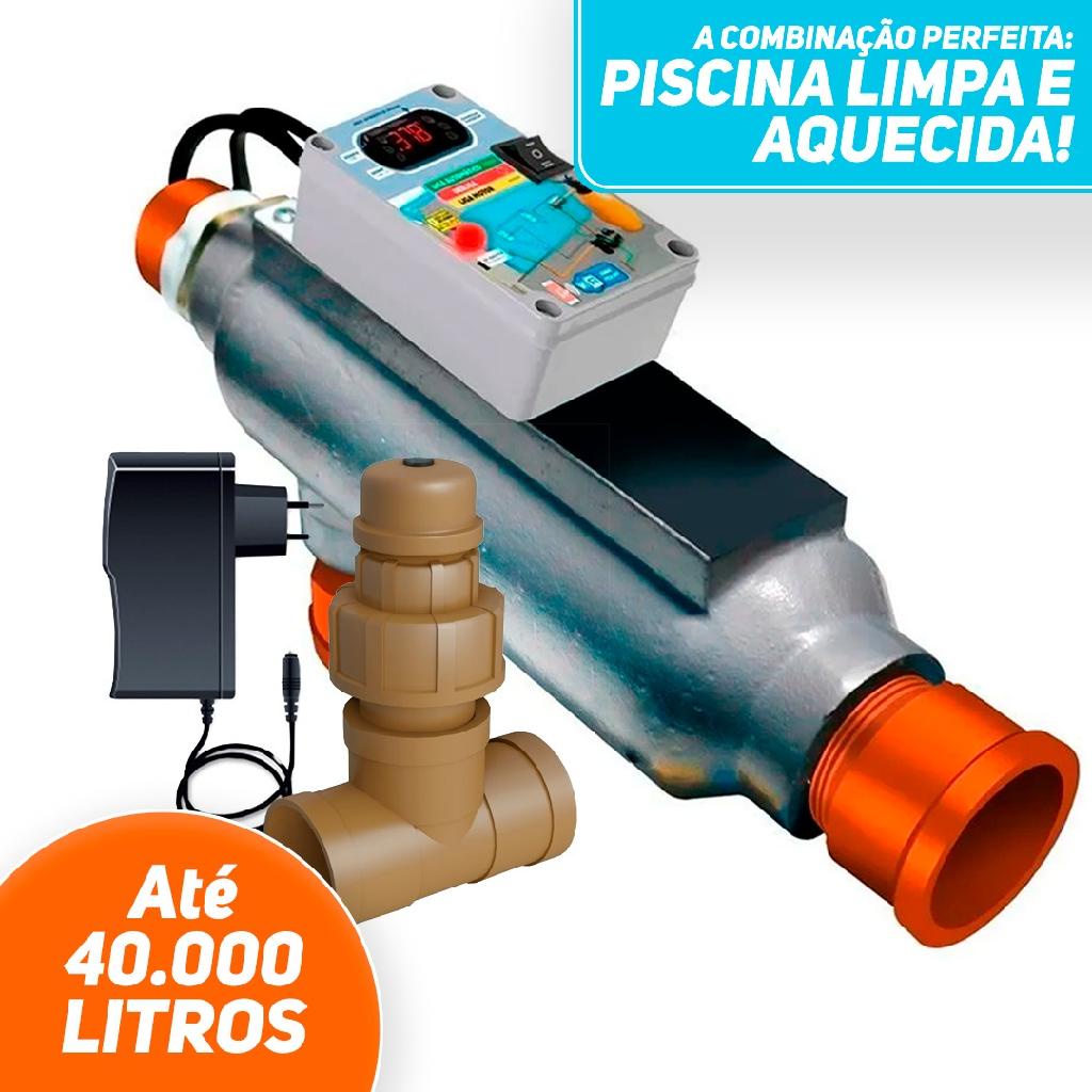 Aquecedor E Ionizador De Piscina 40.000lts Bivolt 100% Inox