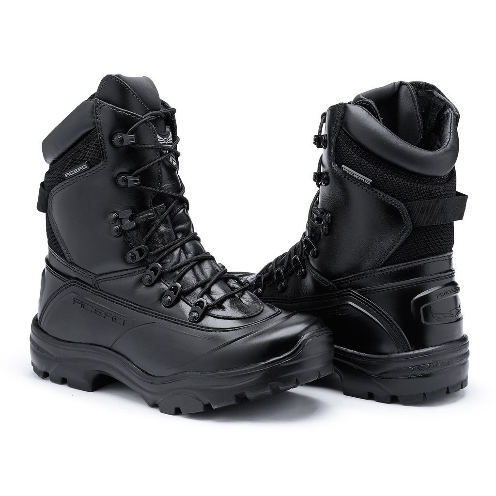 Bota Acero Tiger Pró Original Com Ziper Lateral Preto Coturno Tático