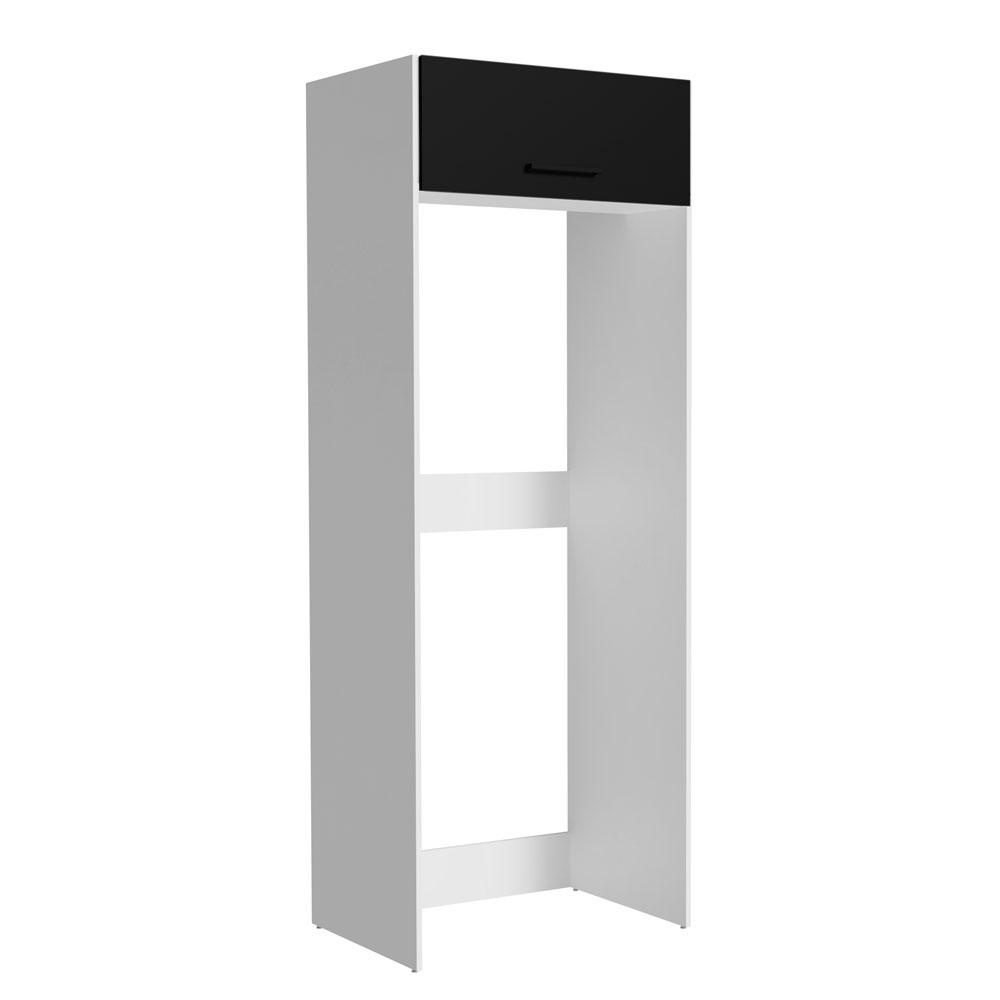 Porta Geladeira Armário de Cozinha 1 Porta Basculante Branco/Preto Agata Madesa - Home & Living