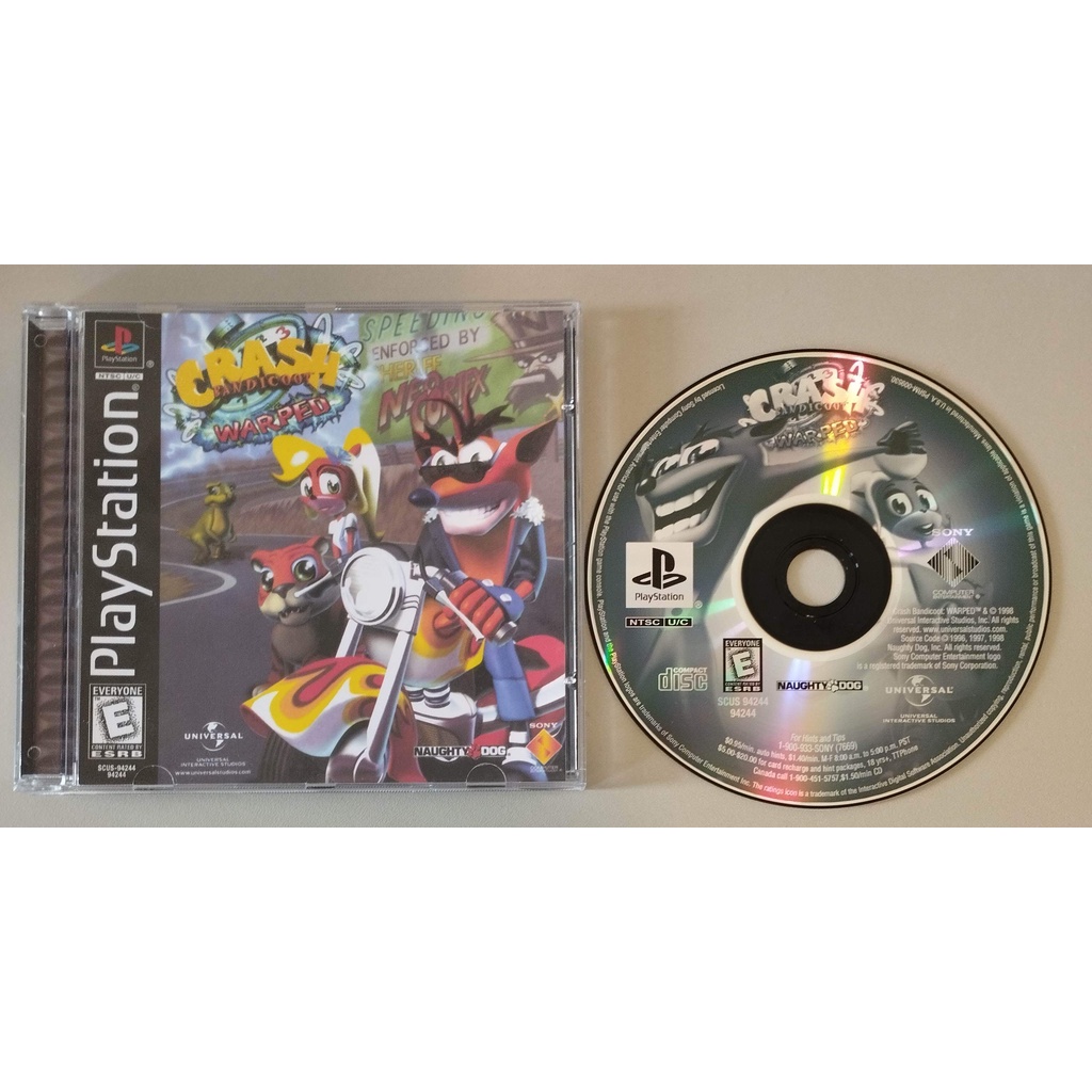 PS1 - Crash Bandicoot 3 Warped (MÍDIA PRETA)