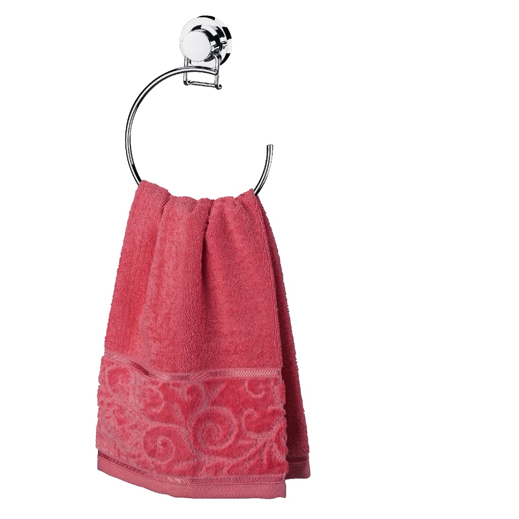 Toalheiro Argola com Ventosa 18cm Cromado Redondo Porta Toalha Mãos Rosto Aço Carbono Sem Furos - Home & Living