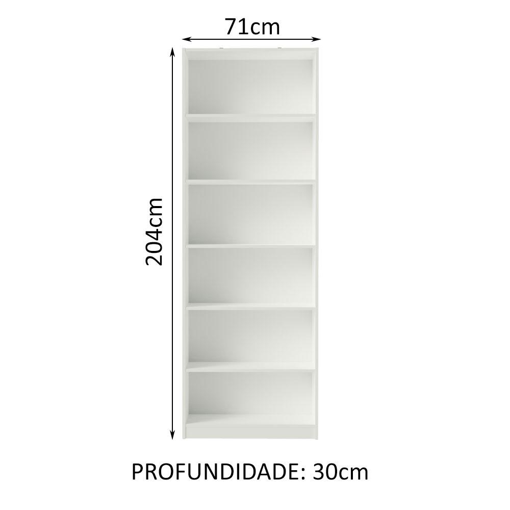 Detalhes do Estante Livreiro Madesa 6908 com 6 Nichos - Branco