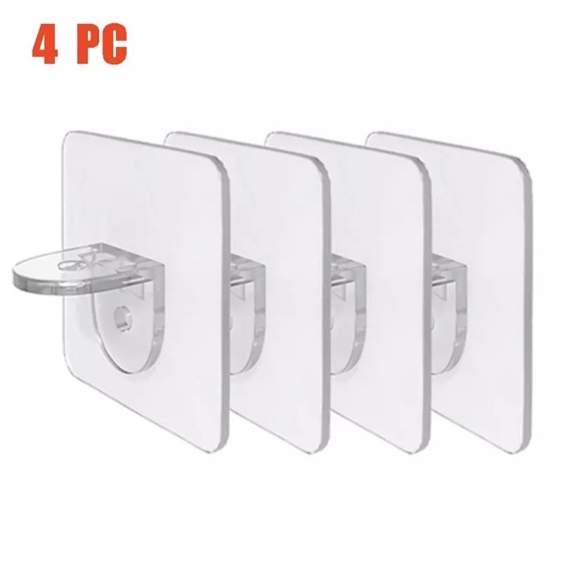 Kit 4 peças adesivo para Prateleira Transparente em Oferta na Shopee