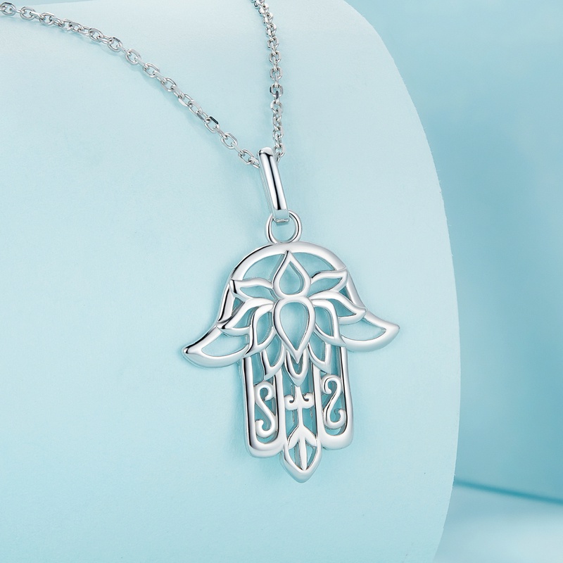 Detalhes do Bamoer 925 Sterling Silve Special Fatima Colar De Moda Para Mulheres Presentes SCN490
