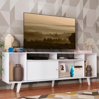 Rack para TV até 65 Polegadas Madesa Cancun com Pés - Branco