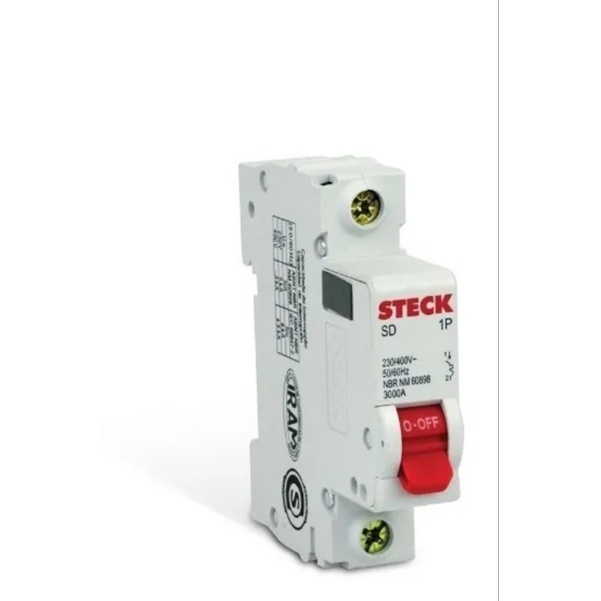 Disjuntor Unipolar Din STECK 02A/04A/06A/10A/16A/20A/25A/32A/40A/50A/63A/70A/80A Curva C