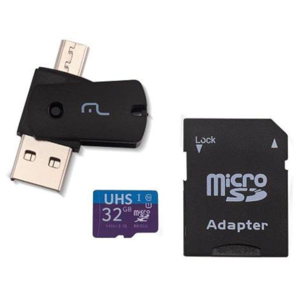 Kit Cartão de Memória 4x1 Ultra High Speed 32GB Multilaser MC151 em Oferta na Shopee