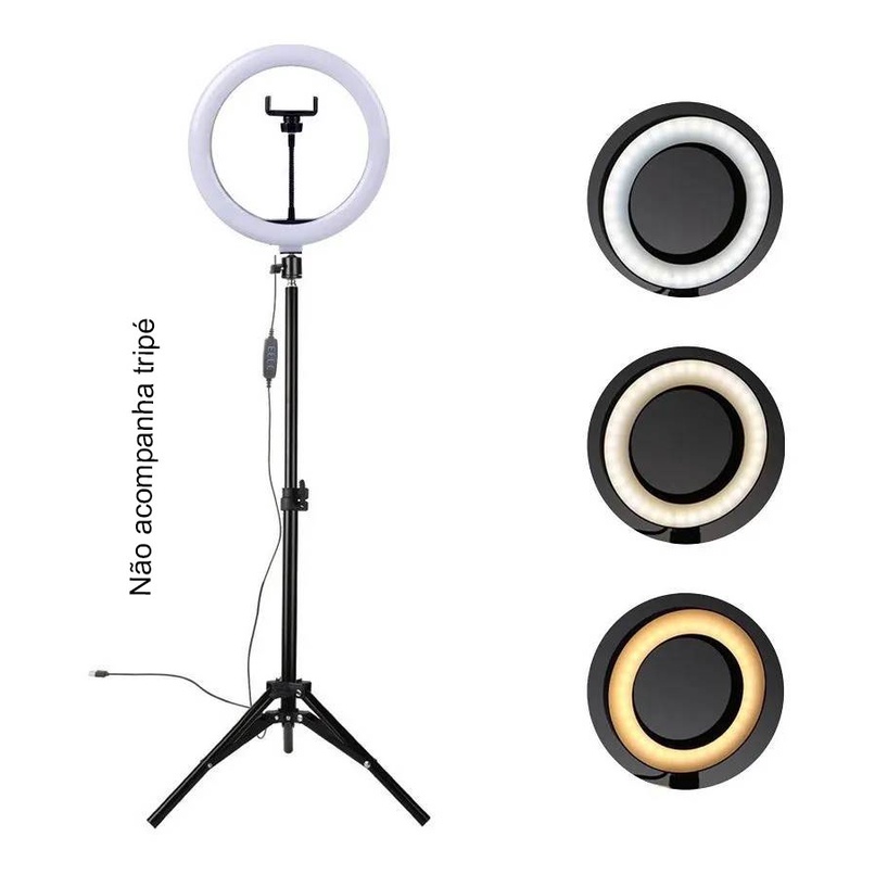 Ring Ligth Para Gravar Videos Fotos Youtuber Tik Tok Influencer Iluminadora em Oferta na Shopee