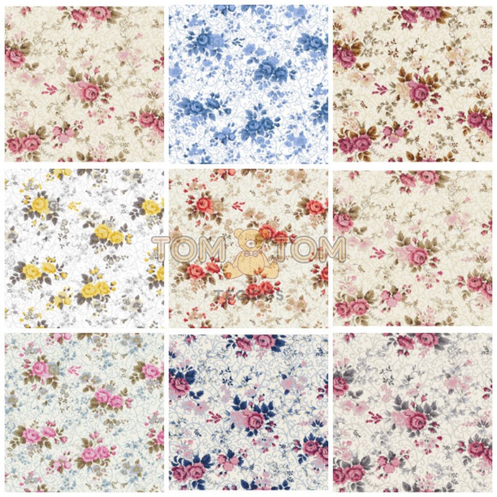 Estampado FERNANDA, Tecidos Caldeira TRICOLINE 100% ALGODÃO 50cm x 1,50m