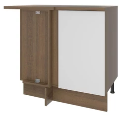 Balcão de Canto Madesa Stella 1 Porta - Rustic/Branco