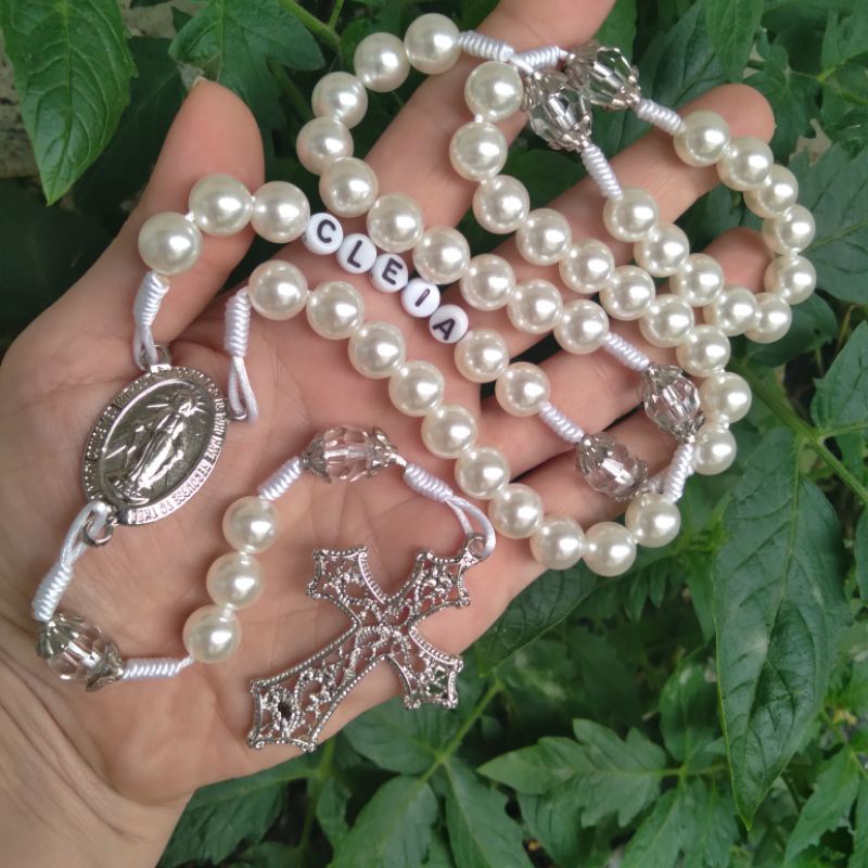 Terço Nossa Senhora das Graças / medalha milagrosa Personalizado com nome