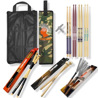 Kit Bag + Baquetas Variadas Linha Profissional Liverpool