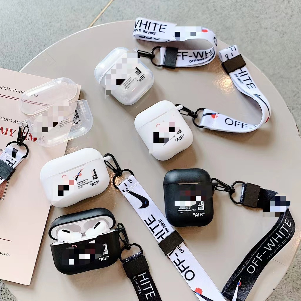 Nova capa protetora NK Air Airpods off-white com Airpods Pro 1/2 capa protetora de TPU macia com capa protetora