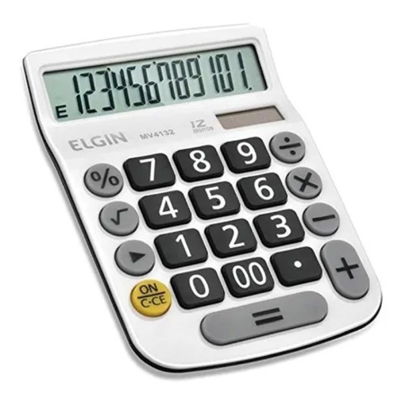 Calculadora Mesa Comercial 12 Dígitos Branca Mv4132 Elgin