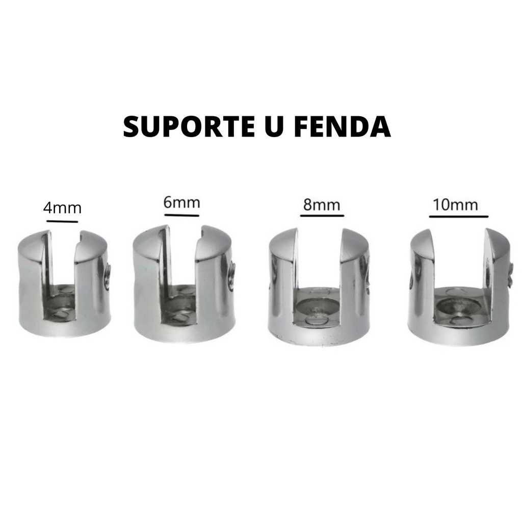 1 Suporte Fenda Prateleira Vidro 4mm/ 6mm/ 8mm /10mm em Oferta na Shopee