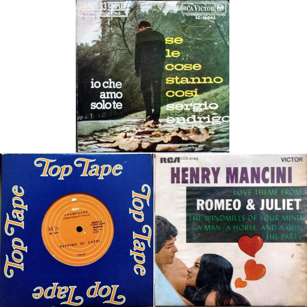 3 Compactos Vinil Sergio Endrigo / Peppino di Capri / Henry Mancini