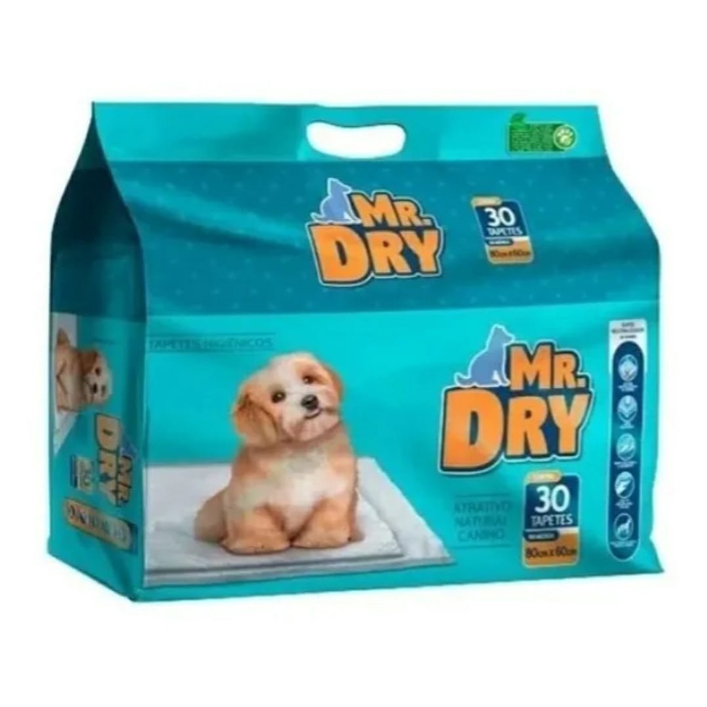 Tapete Higiênico Mr. Dry 80x60cm com 30 unidades