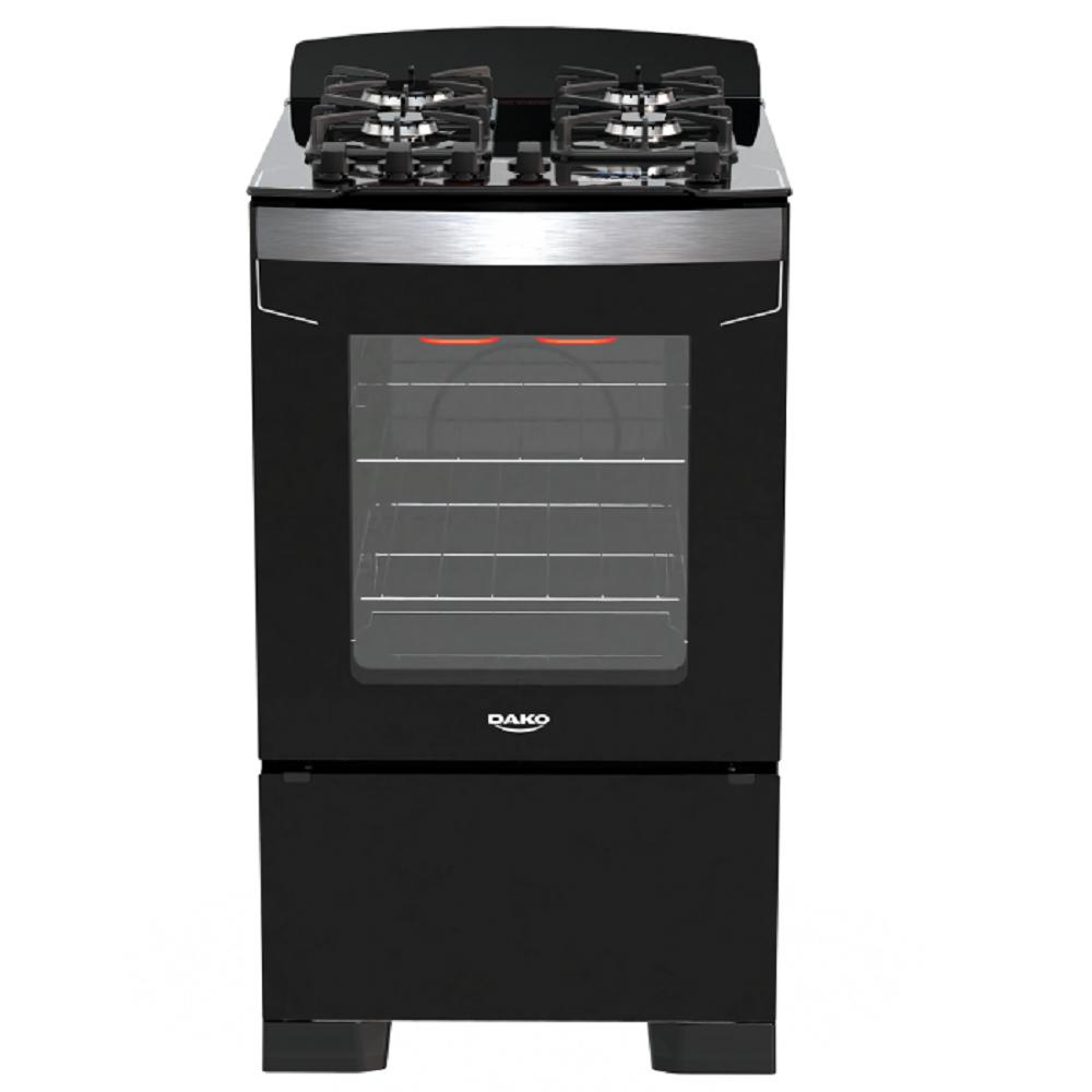 Fogão 4 Bocas Preto com Frente em Vidro Preto e Timer Digital Dako Diplomata Grill Bivolt em Oferta na Shopee