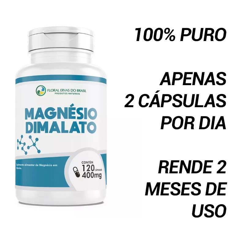 Magnesio Dimalato Di Malato 400mg 120 Caps Concentrado Puro Original ...