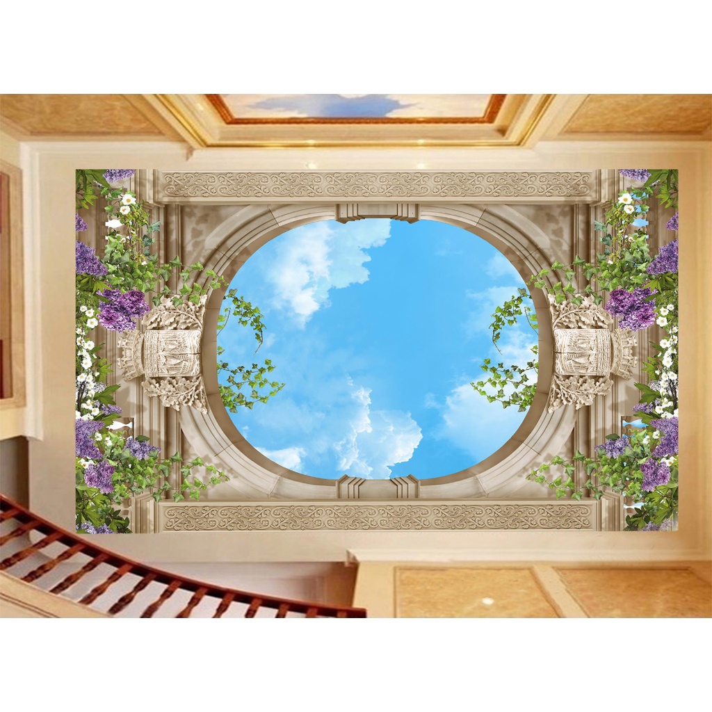 Papel de Parede de Teto - Adesivo Decorativo Para Teto - Painel Fotográfico Espaço Universo Paisagem Céu Galaxia ROF - 030