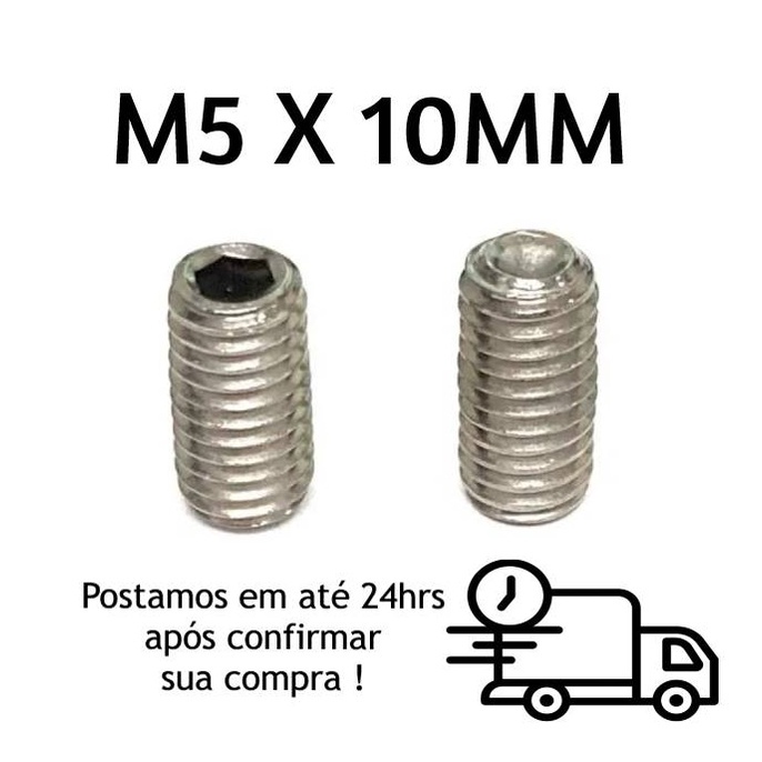 Parafuso Allen Sem Cabeça M5 X 10mm Inox
