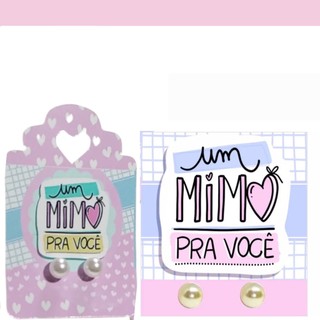 50 pares de Brinco Perola com tag   um mimo para você