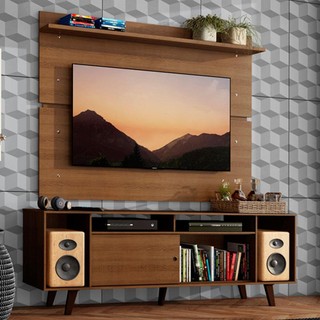Rack Madesa Cancun com Pés e Painel para TV até 65 Polegadas - Rustic em Oferta na Shopee