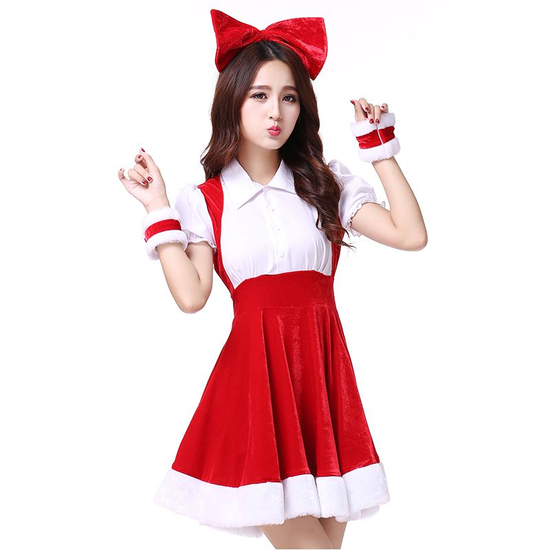 Christmas Cosplay Santa Claus Women Girls Costume Dress Cosplay Chrismas Clothing  Stage Show Sexy Red COS Robe Gowns Outfits | Shopee Brasil