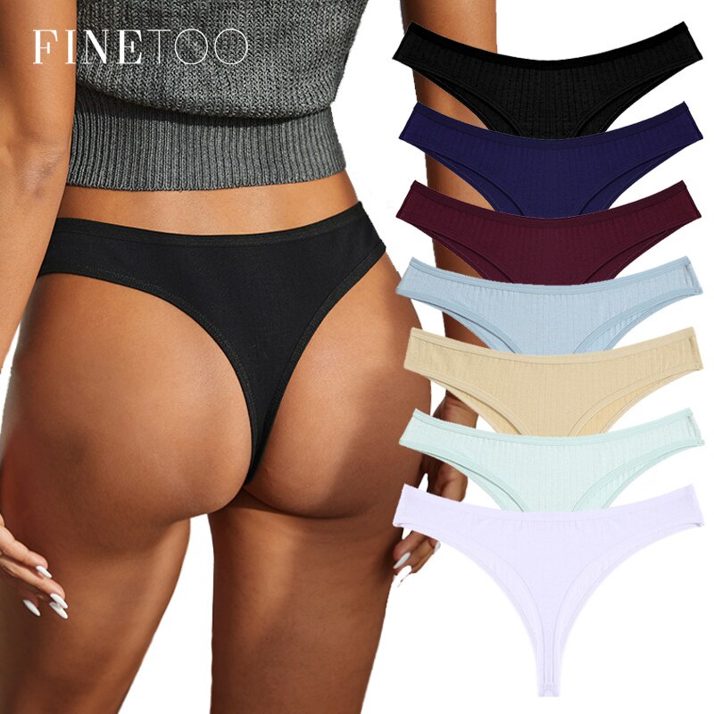 FINETOO 10Pcs/Pacote Tangas De Algodão Para Mulheres Calcinha Feminina De Senhora De Baixa Rise Sexy S-XL