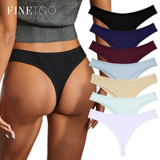 FINETOO 10Pcs/Pacote Tangas De Algodão Para Mulheres Calcinha Feminina De Senhora De Baixa Rise Sexy S-XL em Oferta na Shopee
