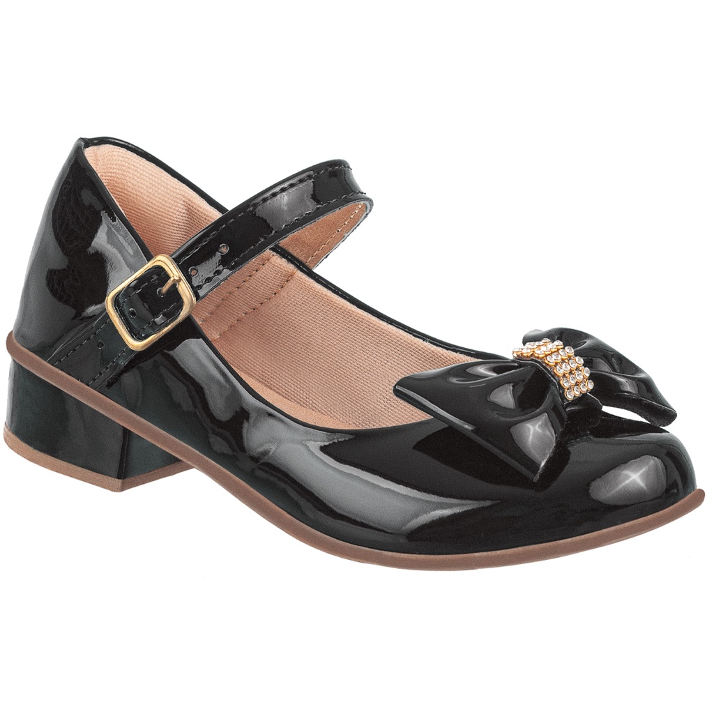 Sapatilha Infantil Feminina Saltinho Com Laço Strass Lacinho Boneca Salto Baixo Alto Festa Moda Atual Blogueira em Oferta na Shopee