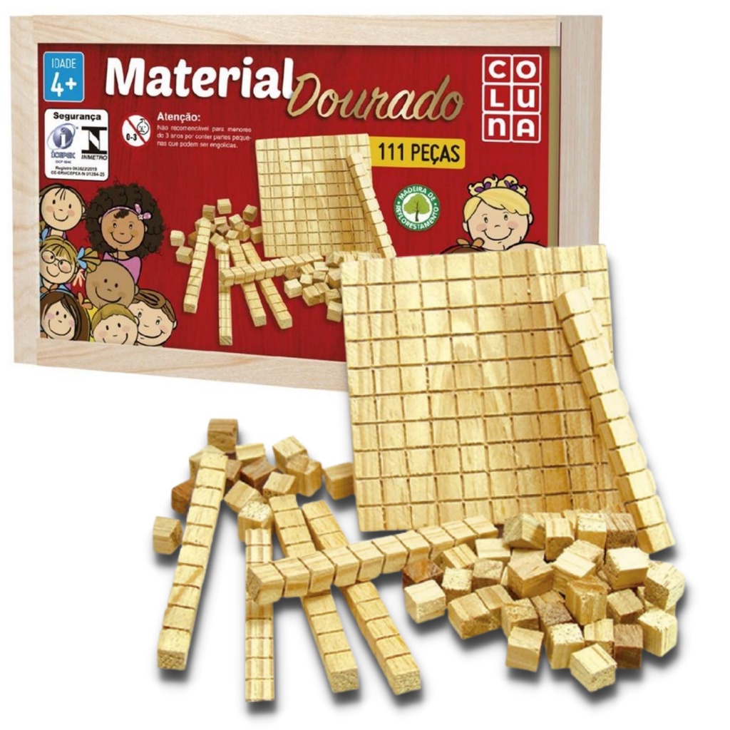 Material Dourado Completo 111 Peças Educativo Pedagógico em Oferta na Shopee