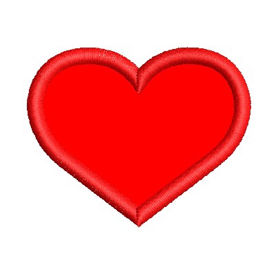 Patch Bordado Termocolante - Coração 5 unidades