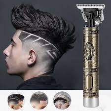 Maquina De Cortar Barbeador Elétrico Aparador De Cabelo Barba Barbershop barbearia maquina metal dourada acabamento corte barbeiro