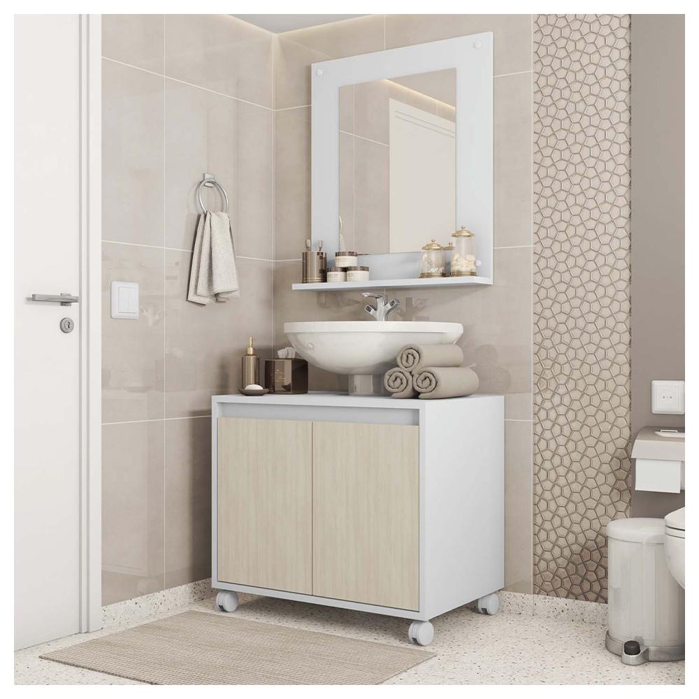 Kit Conjunto Gabinete Armario Banheiro Espelho Clean Caemmun em Oferta na Shopee