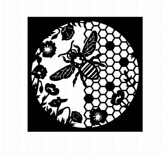 Quadro Abelha Colmeia Natureza Decoração MDF 3mm Vazado