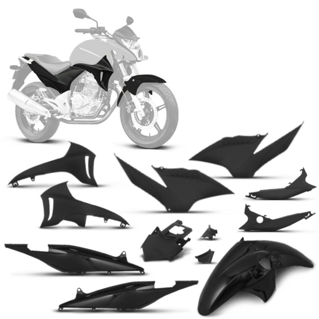Kit Carenagem Moto Modelo Original Pro Tork Compatível Com CB 300R 2010 2011 2012 - Spare Parts and Accessories for Vehicles