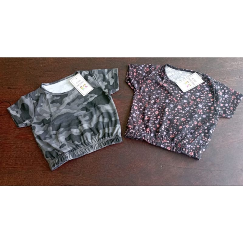 Kit 3 Camiseta Infantil  Blusa Menina Cropped com Elástico sortidos verão