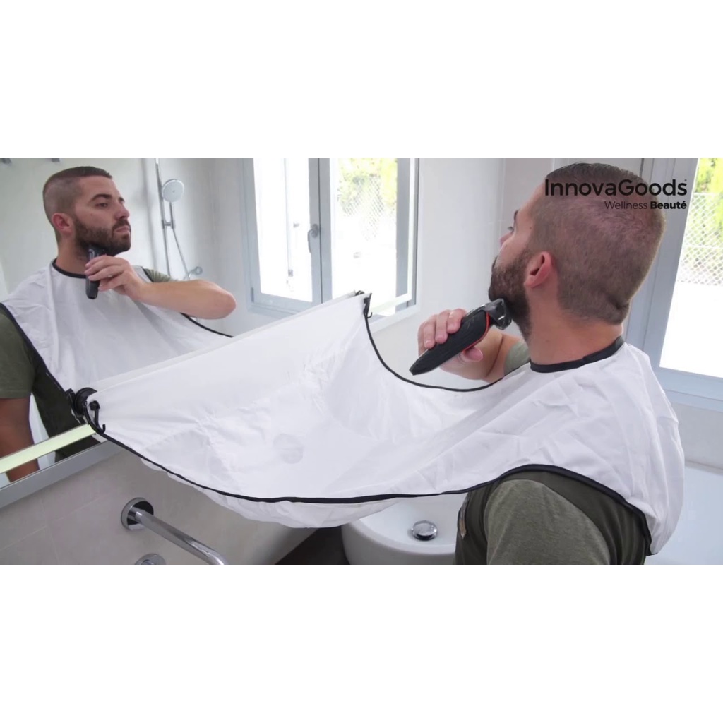 Avental para Barbear no Espelho, Babador apanhador de aparas de barba - apanhador de aparas de cabelo, Capa de avental de cuidados de barba ou cabelo, melhores presentes para homens, branco