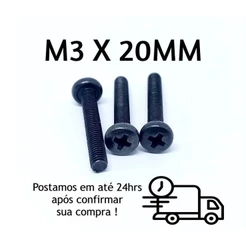 Parafuso Panela Philips M3 x 20mm Oxidado Preto