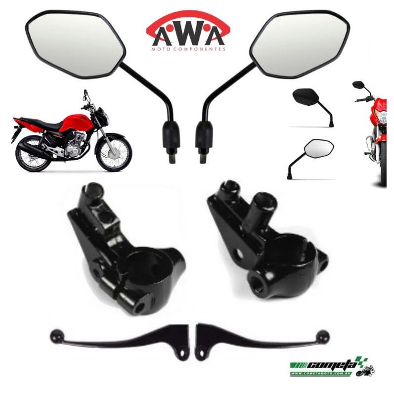 Kit Retrovisor 160 Manicoto Manete Freio Tambor Embreagem Titan Fan Cargo Mix 125 150 160 Todos Anos