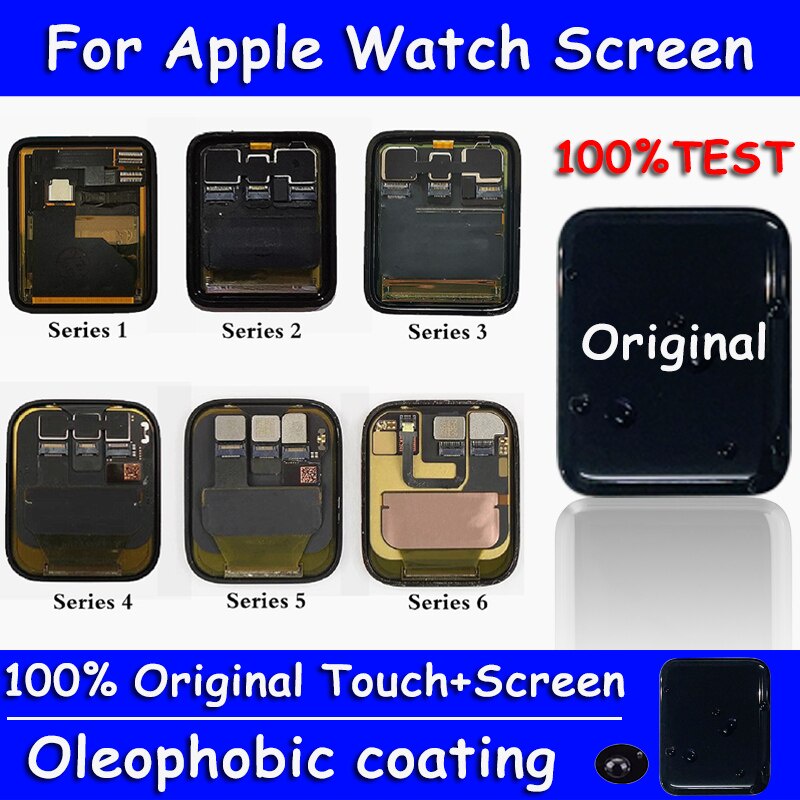 Original Para iWatch SE Display 38/42MM 40/44MM Apple Watch Series 1 2 3 4 5 6 Tela LCD Digitalizador De Sensível Ao Toque