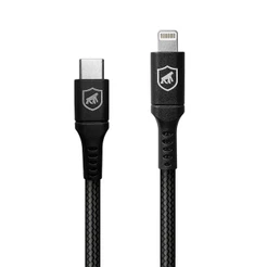 Gshield Cabo Survivor Lightning para USB-C 1,5M Carregamento Rápido 64,5W 3A Compatível com iPhone e iPad, Preto