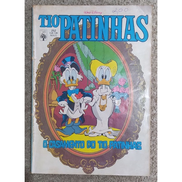 Gibi Revista Quadrinhos Tio Patinhas N° 252 O Casamento de Tio Patinhas Raridade!!!! edição de 1986