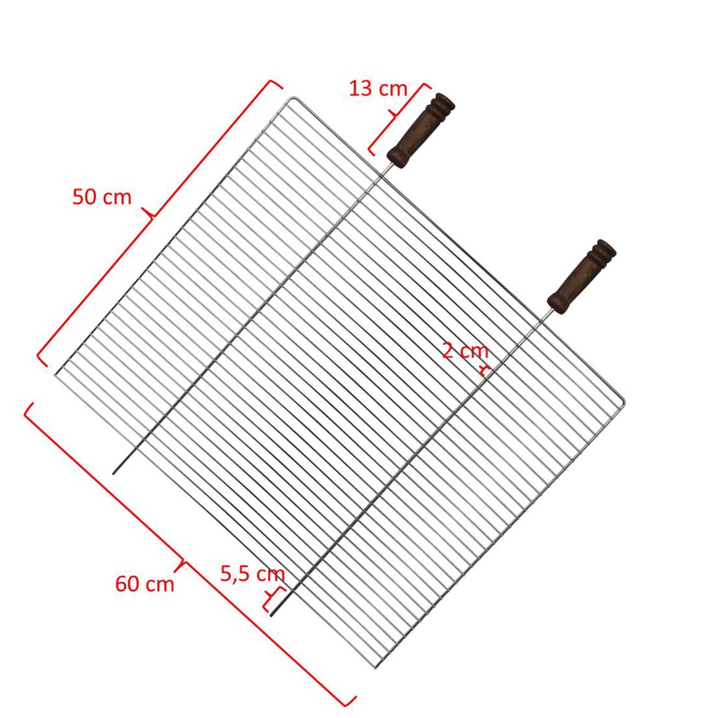 Grelha Para Churrasco com Cabo de Madeira