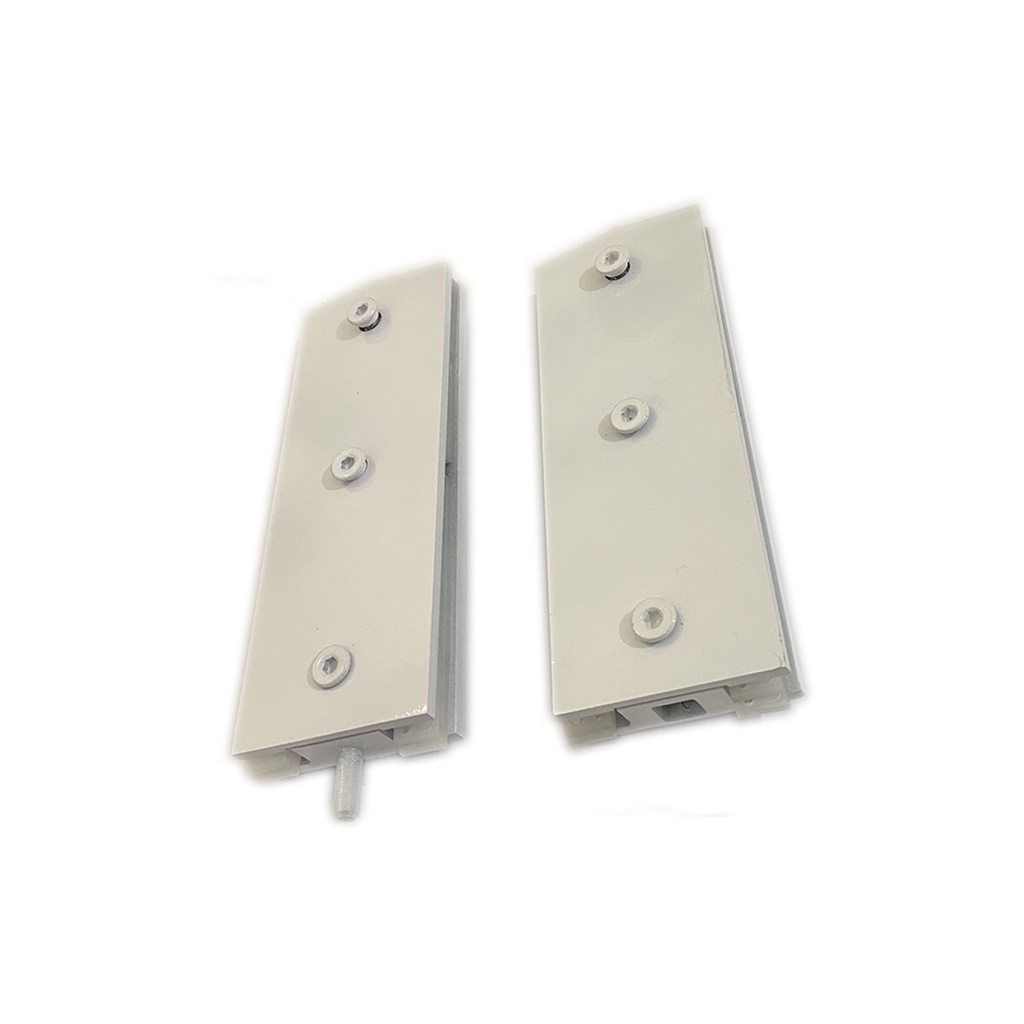 Kit dobradiça superior + inferior jumbo para porta pivotante de vidro temperado blindex - Branco (zamak)