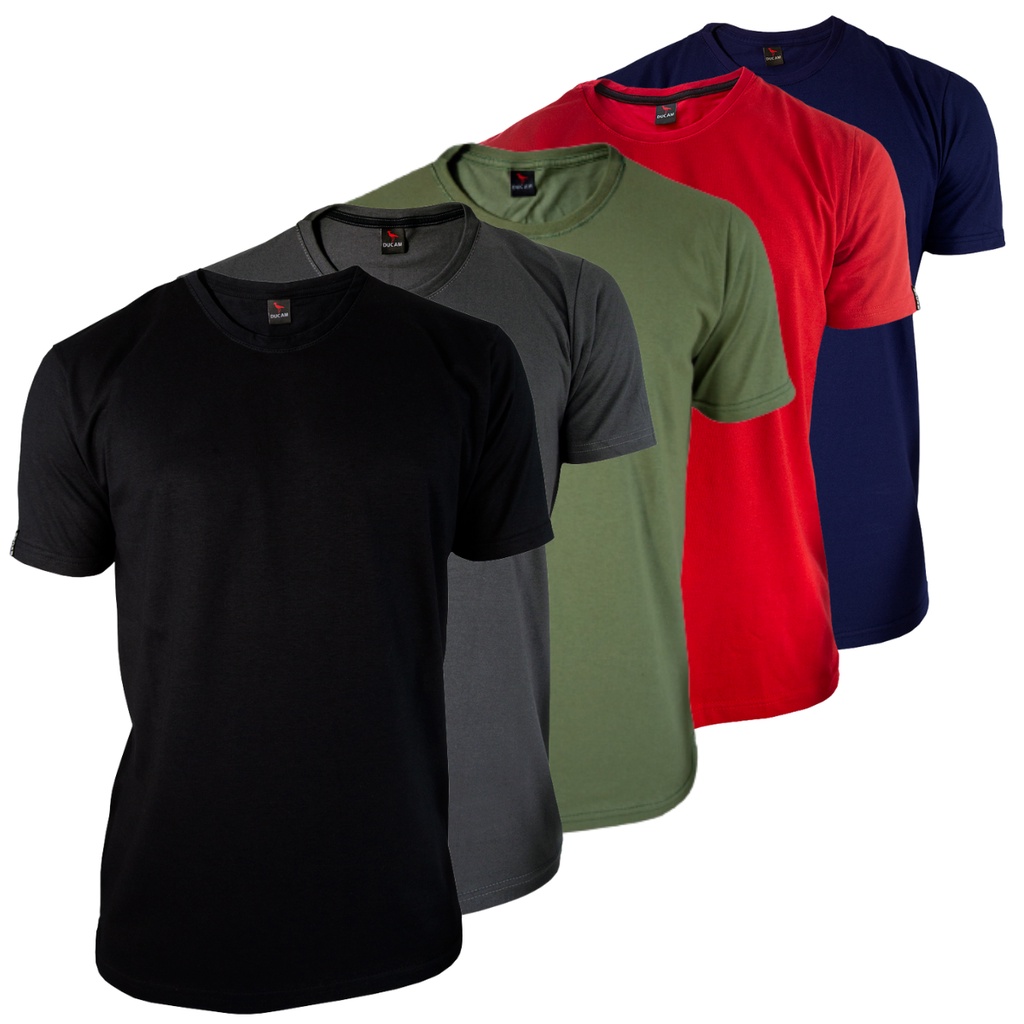 Kit 5 Camiseta Basica Masculina Lisa 30.1 Promoção Cores Sortida em Oferta na Shopee